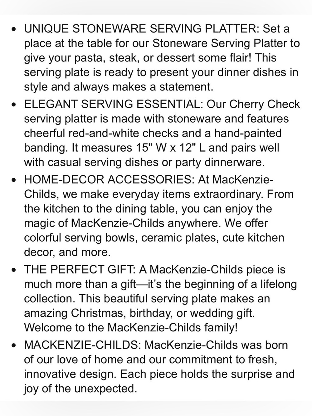 MacKenzie-Child’s Cherry Check Oval Platter - Picture 5 of 5